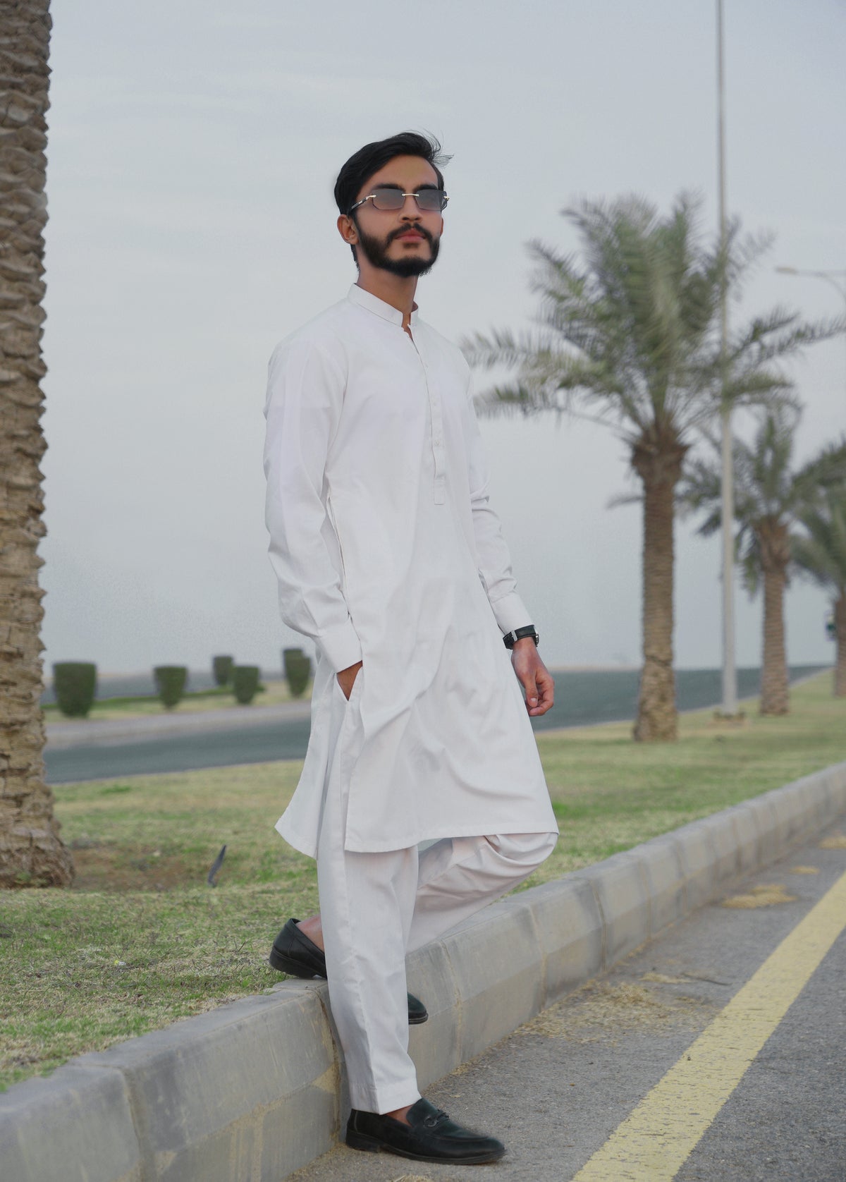 White Fit Kurta Pajama